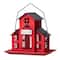 Glitzhome® 12" Red Metal Barn Hanging Bird Feeder
